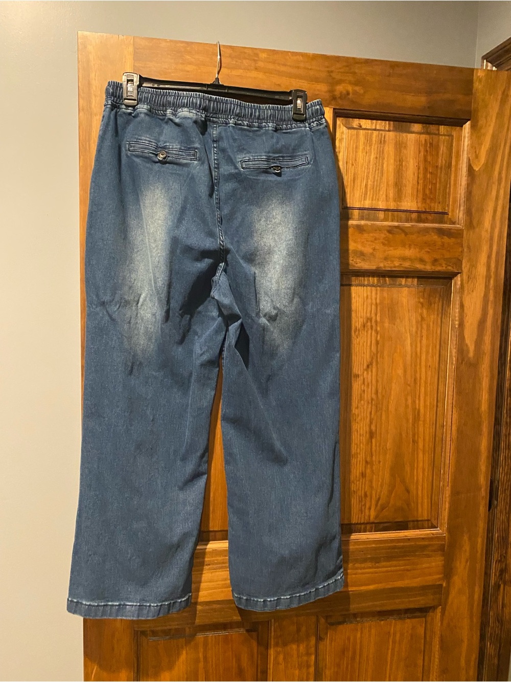 Women’sBlue drawstring  Denim Jeans wide leg